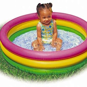 Intex 2.8ft x 10in Sunset Glow Inflatable Colorful Baby Swimming Pool (2 Pack)