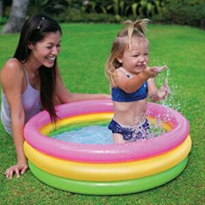 Intex 2.8ft x 10in Sunset Glow Inflatable Colorful Baby Swimming Pool (2 Pack)