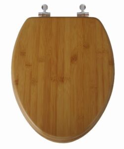 topseat native impression elongated toilet seat w/brushed nickel hinges, natural bamboo