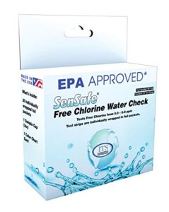 industrial test systems sensafe 481126 free chlorine test strip, 40 seconds test time, 0-6ppm range (pack of 30)