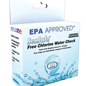 Industrial Test Systems SenSafe 481126 Free Chlorine Test Strip, 40 Seconds Test Time, 0-6ppm Range (Pack of 30)