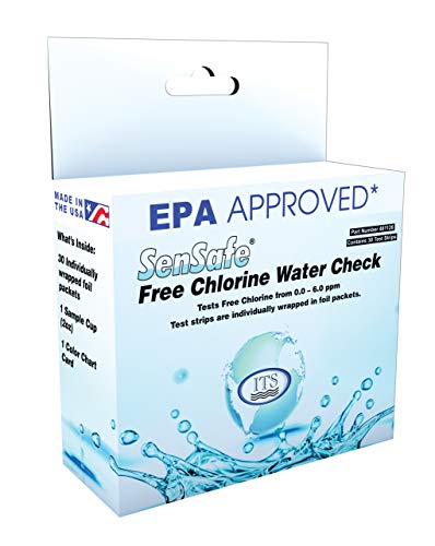 Industrial Test Systems SenSafe 481126 Free Chlorine Test Strip, 40 Seconds Test Time, 0-6ppm Range (Pack of 30)