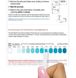 Industrial Test Systems SenSafe 481126 Free Chlorine Test Strip, 40 Seconds Test Time, 0-6ppm Range (Pack of 30)