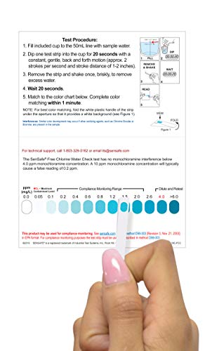 Industrial Test Systems SenSafe 481126 Free Chlorine Test Strip, 40 Seconds Test Time, 0-6ppm Range (Pack of 30)