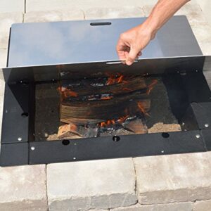 Firebuggz Fire Pit Cover - Stainless Steel Fire Pit Cover, 32" Square - Snuffer Cover Top for Wood or Gas Pit Ring, Silver