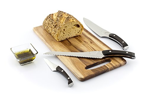 Knork Pakkwood Cutlery Chef Knife, 3 + 1 Piece Set, Silver