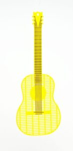 music treasures co. yellow guitar fly swatter