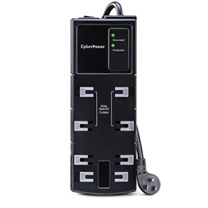cyberpower csb808 essential surge protector, 1800j/125v, 8 outlets, 8ft power cord
