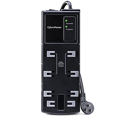 CyberPower CSB808 Essential Surge Protector, 1800J/125V, 8 Outlets, 8ft Power Cord