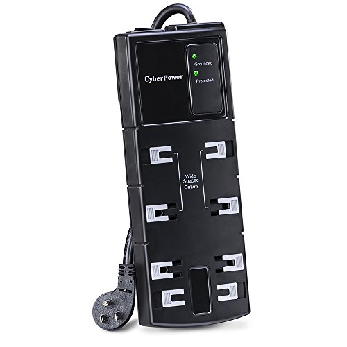CyberPower CSB808 Essential Surge Protector, 1800J/125V, 8 Outlets, 8ft Power Cord
