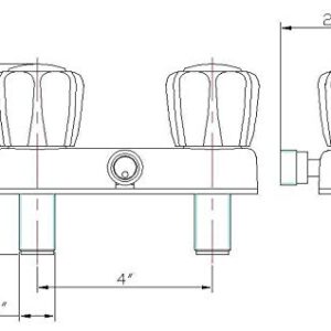 White RV /Mobile Home Shower Faucet with Clear Handles & Includes Hand-Held Shower by WholesalePlumbing