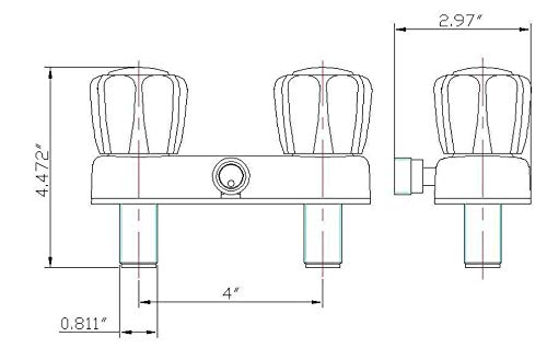 White RV /Mobile Home Shower Faucet with Clear Handles & Includes Hand-Held Shower by WholesalePlumbing