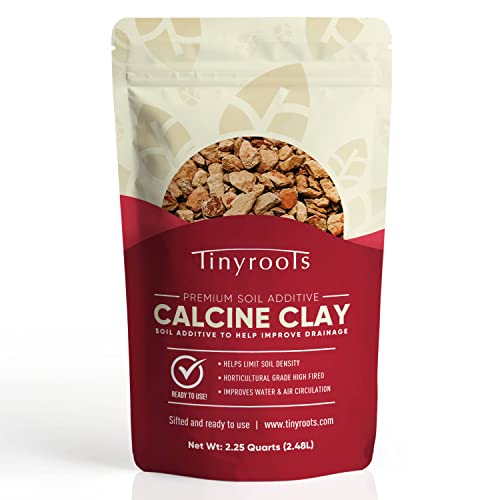 Tinyroots Clay Soil for Plants, 2.25 Quart Bag, Bonsai Tree Soil Additive, Turface Clay Holds Moisture, Provides Drainage and Aids in Root Development