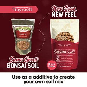Tinyroots Clay Soil for Plants, 2.25 Quart Bag, Bonsai Tree Soil Additive, Turface Clay Holds Moisture, Provides Drainage and Aids in Root Development