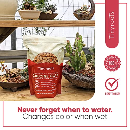 Tinyroots Clay Soil for Plants, 2.25 Quart Bag, Bonsai Tree Soil Additive, Turface Clay Holds Moisture, Provides Drainage and Aids in Root Development