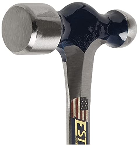 Estwing Ball Peen Hammer - 16 oz Metalworking Tool with Forged Steel Construction & Shock Reduction Grip - E3-16BP , Blue