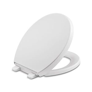 KOHLER 4009-0 Reveal Round Toilet, Grip-Tight Bumpers, Quiet-Close Seat, Quick-Attach Hardware, White