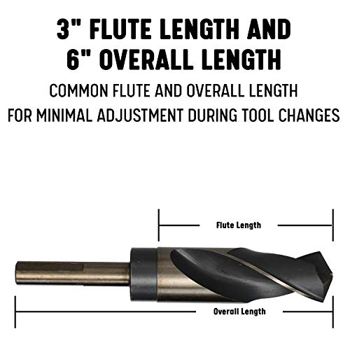 Drill America - KFDRSD11/16 11/16" Reduced Shank High Speed Steel Black & Gold KFD Drill Bit with 1/2" Shank, KFD Series