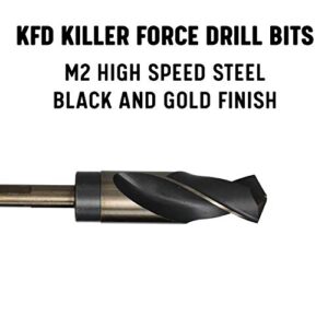 Drill America - KFDRSD11/16 11/16" Reduced Shank High Speed Steel Black & Gold KFD Drill Bit with 1/2" Shank, KFD Series