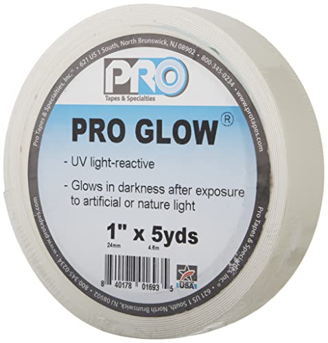 ProTapes Pro Glow Phosphorescent Vinyl Glow in the Dark Tape, 18 mils Thick, 5 yds Length x 1" Width (Pack of 1)