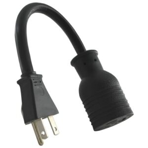conntek 1f520l520 1-feet nema 5-20p 20-amp 125-volt plug to 20amp 125v l5-20r locking female connector
