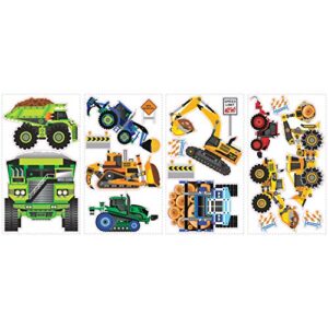 RoomMates SPD0003SCS New Speed Limit-Construction Vehicles Peel & Stick Wall Decals, Multi 10"x18"