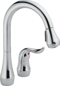 peerless p188102lf apex kitchen widespread pull down kitchen faucet, chrome