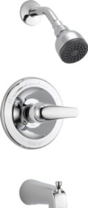peerless classic single-function tub and shower trim kit with single-spray shower head, chrome ptt188753 (valve not included)