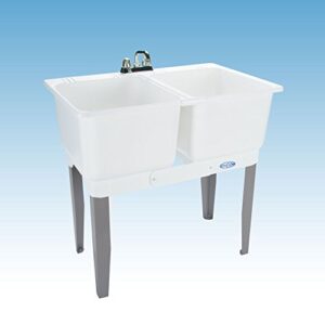 mustee 22c utilatwin combo laundry/utility tub, white