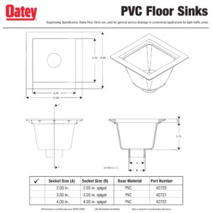 Oatey 42720 Floor-Mounted Utility Sink with 2-Inch Socket