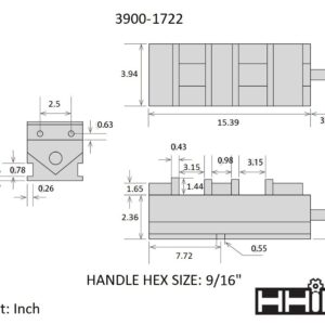 HHIP 3900-1722 Twin Lock CNC Milling Vise, 4" Jaw Width (Pack of 1)