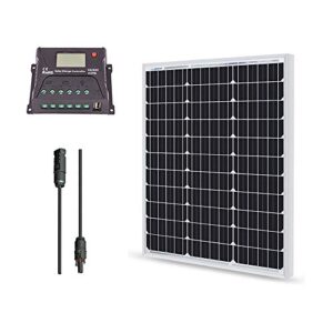 renogy kit-bundle50d 12 volt monocrystalline solar, bundle 50w kit, bundle kit with 10a pwm lcd charge controller