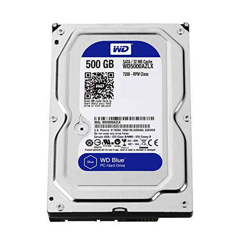 WD Blue 500GB Desktop Hard Disk Drive - 7200 RPM Class SATA 6Gb/s 32MB Cache 3.5 Inch - WD5000AZLX