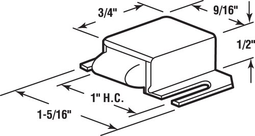 Prime-Line M 6015 Hinged Shower Door Catch, 1 In. Hole Centers, Stainless Tip (Single Pack)