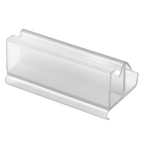 prime-line m 6217 tub enclosure bottom guide, for frameless panels, clear vinyl, snap-in (single pack)