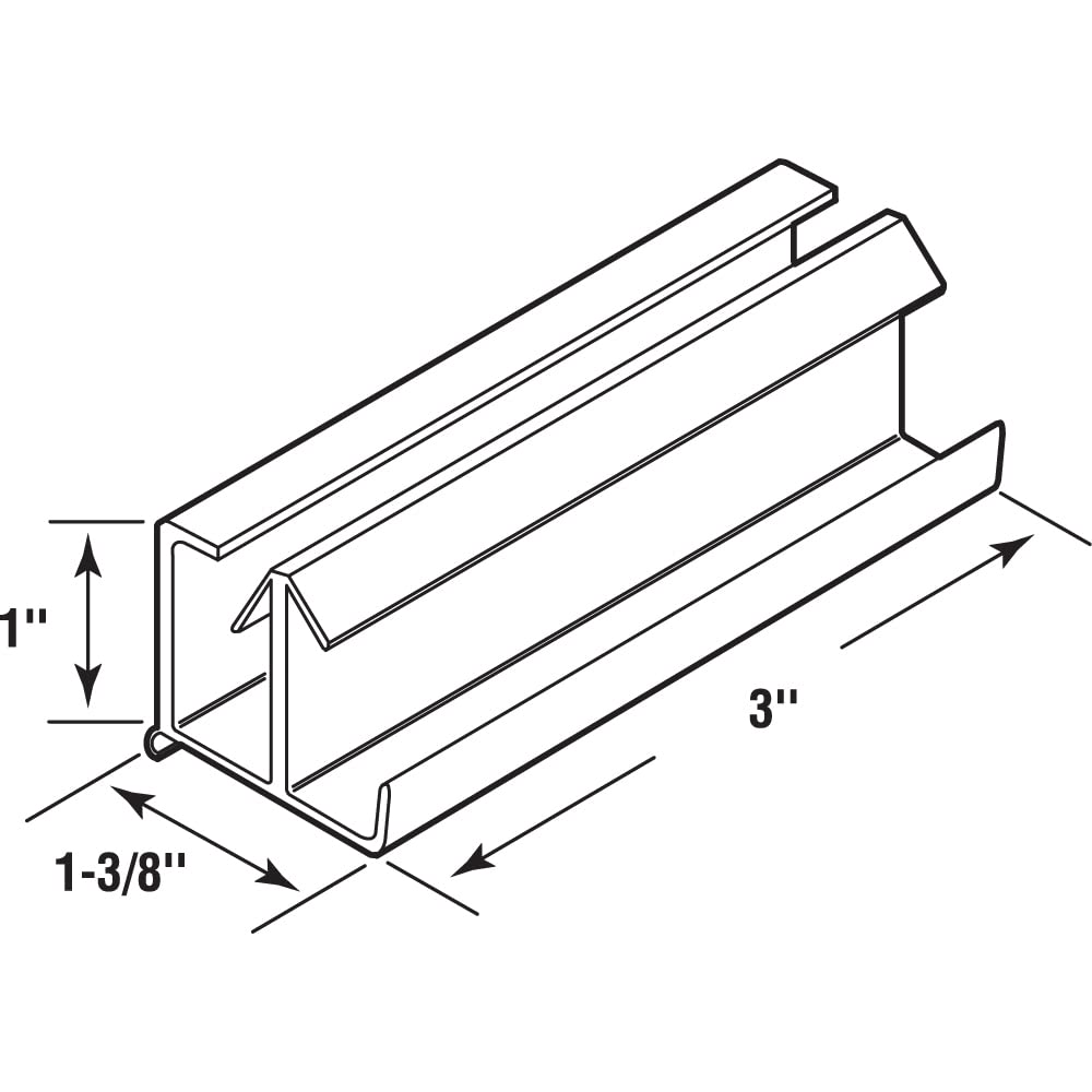 Prime-Line M 6217 Tub Enclosure Bottom Guide, For Frameless Panels, Clear vinyl, Snap-in (Single Pack)