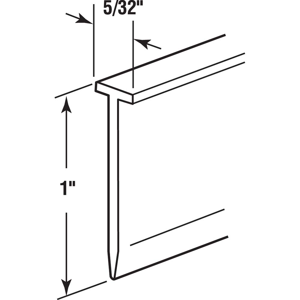 Prime-Line M 6211 Shower Door Bottom Sweep, 36 In. x 1 In. Strip, Vinyl Construction, Clear, 5/32 In. Tee Insert Shape (Single Pack)