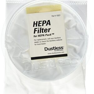 Dustless Technologies 15521 HEPA Filter for Dustless Backpack, Small, White (Pack of 3)