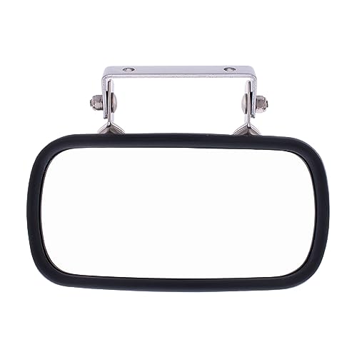 United Pacific 43001 Stainless Steel Rectangular Convex Mirror w/U-Bracket for Cars, Trucks, Boats, Tractors, Forklifts, Improves Visibility – 1 Unit