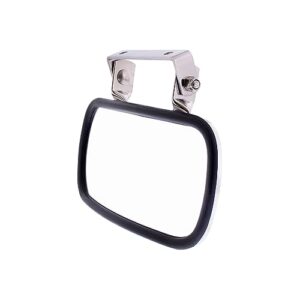United Pacific 43001 Stainless Steel Rectangular Convex Mirror w/U-Bracket for Cars, Trucks, Boats, Tractors, Forklifts, Improves Visibility – 1 Unit