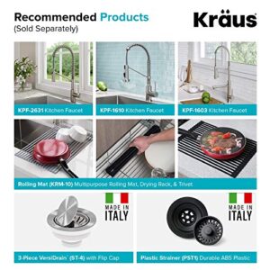 Kraus KGD-410B 24 2/5 inch Dual Mount Single Bowl Black Onyx Granite Kitchen Sink