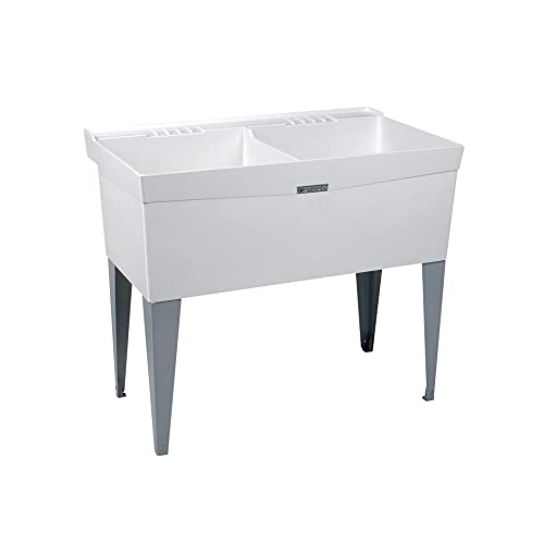 E.L. Mustee 26F Utilatwin Floor Mount Laundry Tub, White