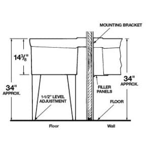 E.L. Mustee 26F Utilatwin Floor Mount Laundry Tub, White