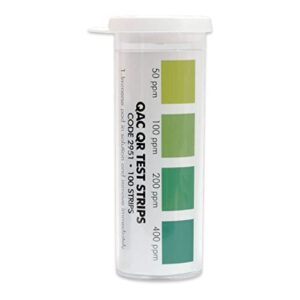lamotte insta-test 2951 qac sanitizer test paper, 50-400ppm range (vial of 100 strips)