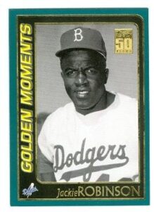 jackie robinson baseball card (brooklyn dodgers) 2001 topps #783 breaks the color barrier
