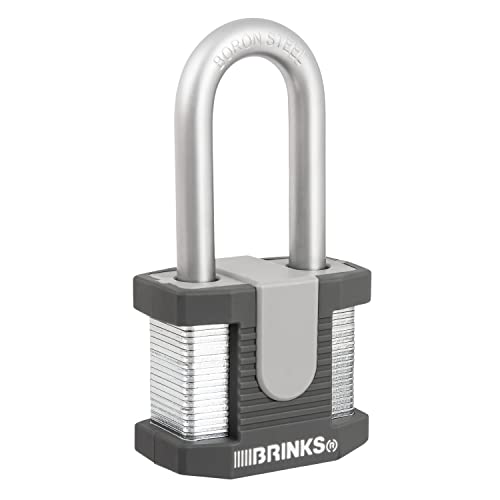 BRINKS - 50mm Commercial Laminated Steel Keyed Padlock with 2” Shackle, 4-Pack - Solid Steel Body with Boron Steel Shackle