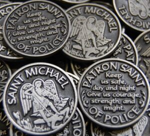 before & after, llc set of 10 saint michael patron of police pocket token coins