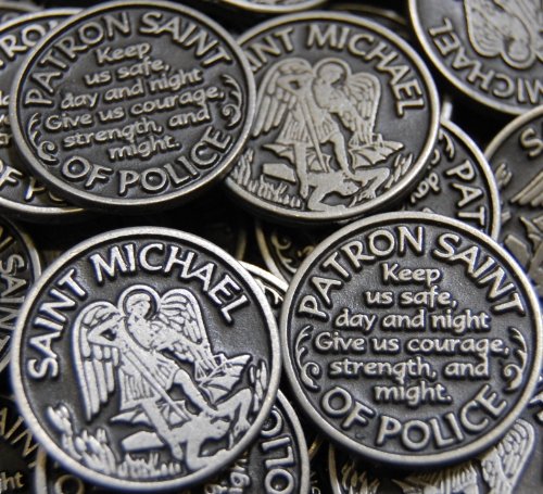 Before & After, LLC Set of 10 Saint Michael Patron of Police Pocket Token Coins