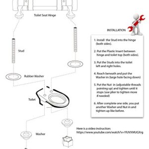 TOPSEAT TinyHiney Potty Elongated Toilet Seat, Adult/Child, w/Chromed Metal Hinges (Elongated White)