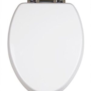 TOPSEAT TinyHiney Potty Elongated Toilet Seat, Adult/Child, w/Chromed Metal Hinges (Elongated White)